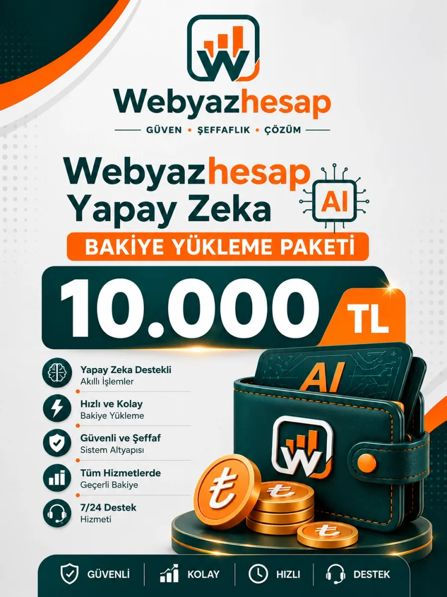 Webyazhesap Yapay Zeka Bakiye Yükleme 10.000