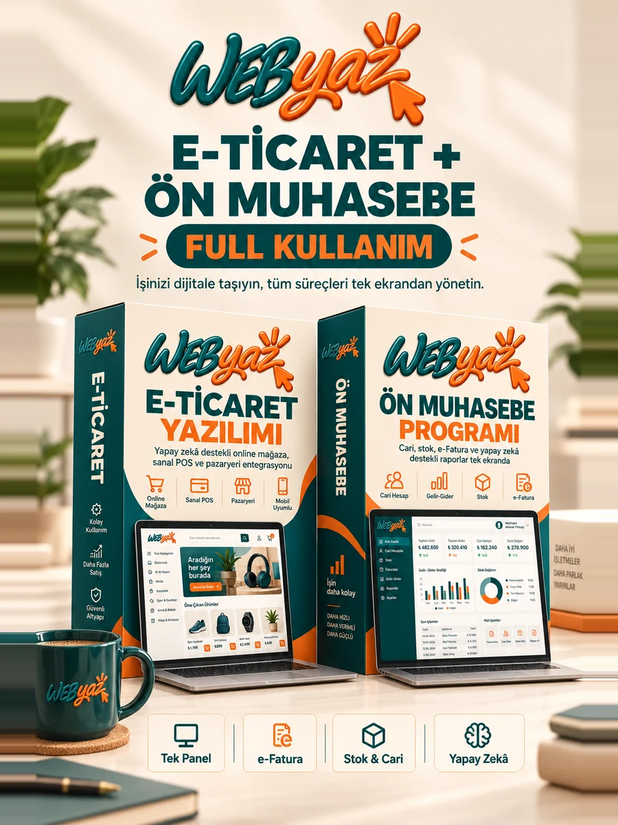 Webyaz E-Ticaret + Webyaz Hesap — Full Kullanım